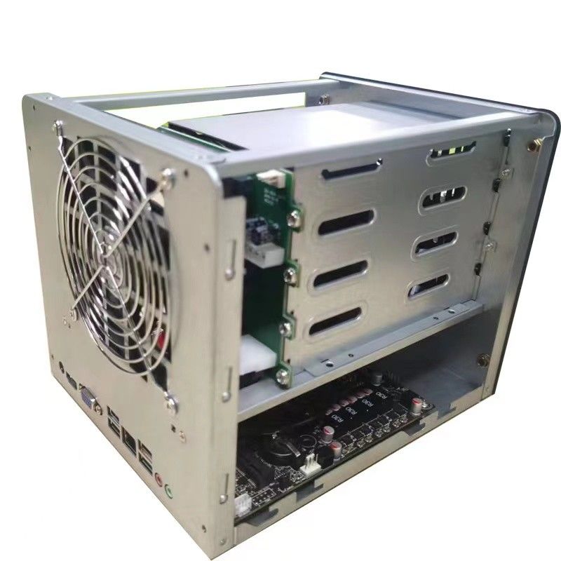 Behuizing Nas Storage Server Chassis Huishouden 4 Bay Computer Case Aluminium legering Panel